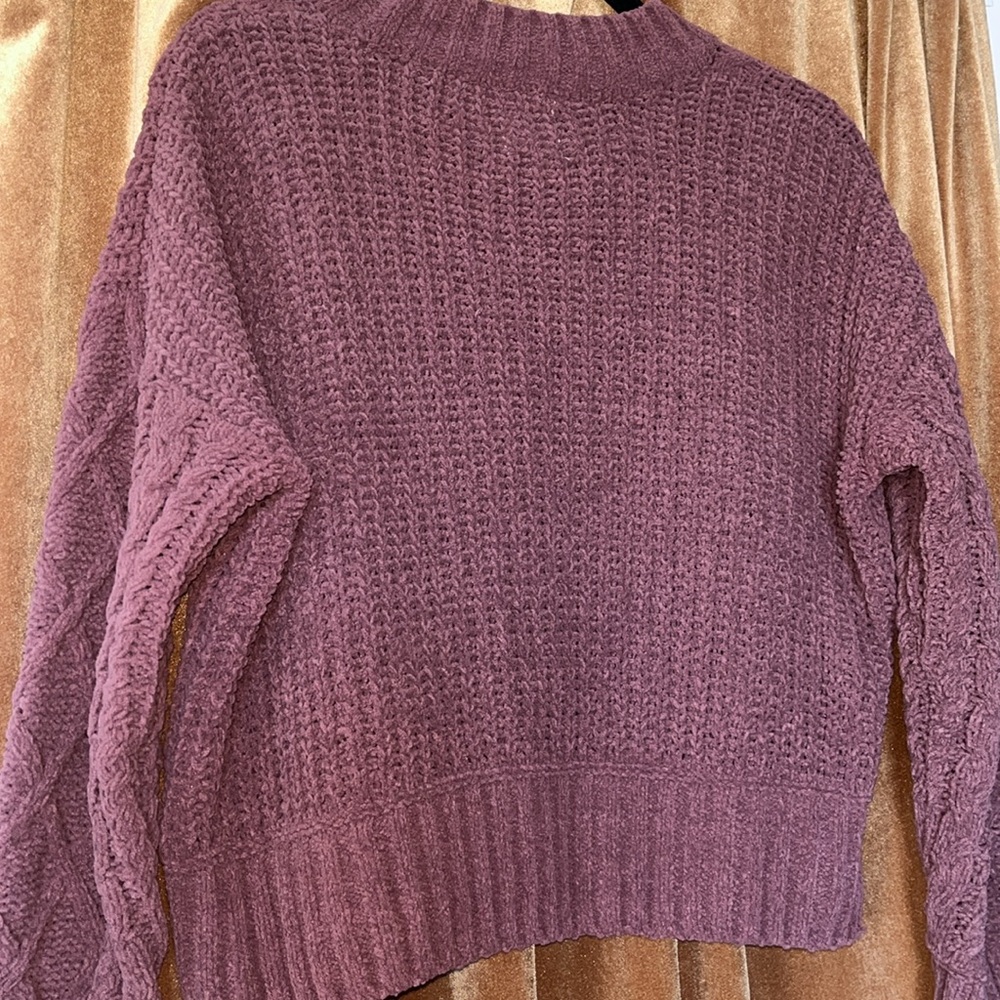 Hippie Rose Junior Womens Cable Knit Sweater Purple - Picture 3 of 4